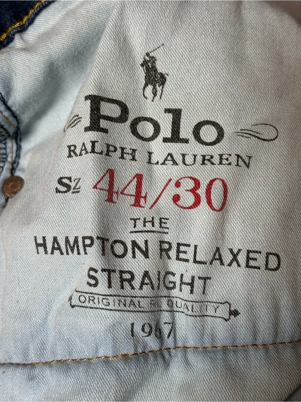 Polo Ralph Lauren Hampton Relaxed Straight Denim Jeans-Dark Indigo-Men 44/30